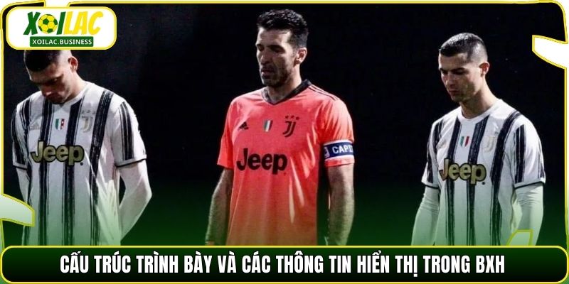 Cấu trúc trình bày và các thông tin hiển thị trong BXH